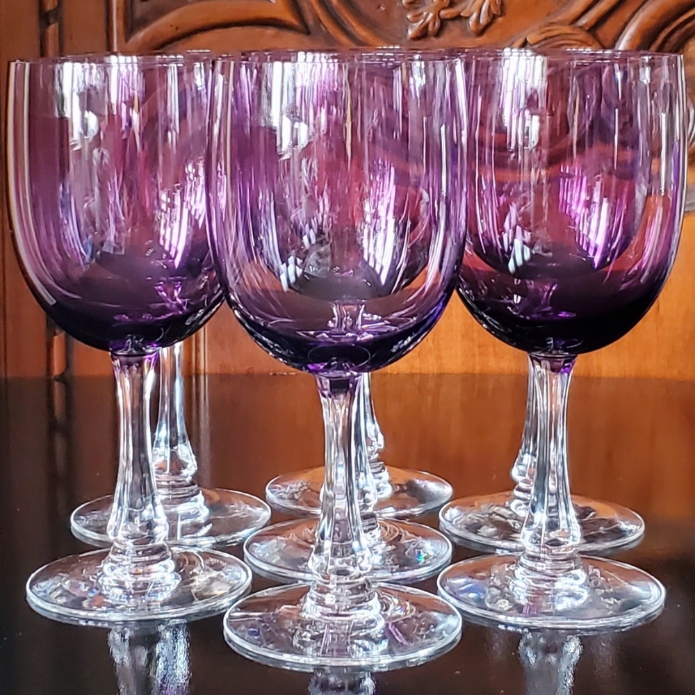 (3 Left) "Fascination Lilac" 8oz Glasses by Fostoria 🇺🇸 - Picture 9 of 9